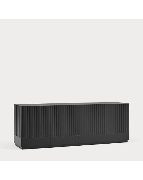 Buffet Doric 4 portes et 4 tiroirs noir/anthracite - 200x46x70cm