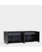 Buffet Doric 4 portes et 4 tiroirs noir/anthracite - 200x46x70cm