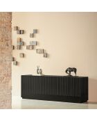 Buffet Doric 4 portes et 4 tiroirs noir/anthracite - 200x46x70cm