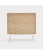 Commode Yoko 4 tiroirs chêne et crème - 90x86x45cm