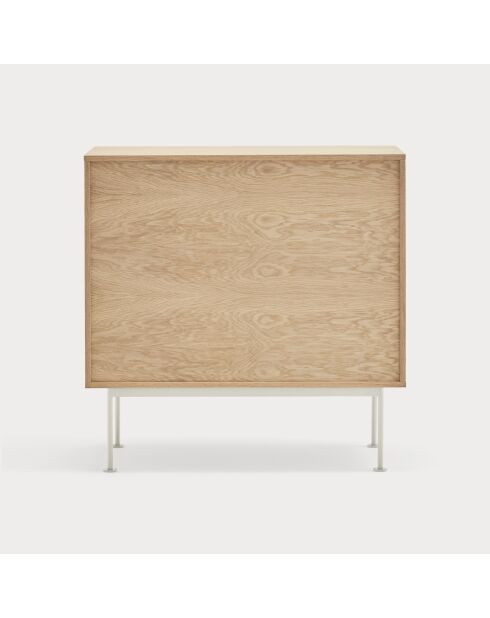 Commode Yoko 4 tiroirs chêne et crème - 90x86x45cm
