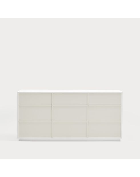Buffet Doric 3 portes et 3 tiroirs blanc/crème - 150x46x70cm