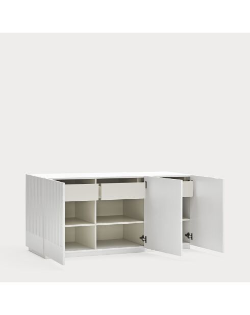 Buffet Doric 3 portes et 3 tiroirs blanc/crème - 150x46x70cm