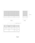 Credenza dorica 3 ante e 3 cassetti bianco/crema - 150x46x70cm