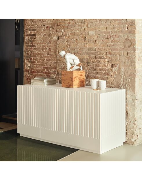 Buffet Doric 3 portes et 3 tiroirs blanc/crème - 150x46x70cm