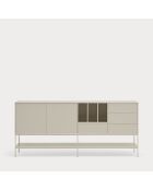 Buffet Platt 2 portes, 4 tiroirs et 3 niches sable - 220x45x98cm