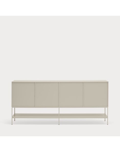 Buffet Platt 2 portes, 4 tiroirs et 3 niches sable - 220x45x98cm