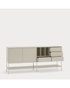 Buffet Platt 2 portes, 4 tiroirs et 3 niches sable - 220x45x98cm