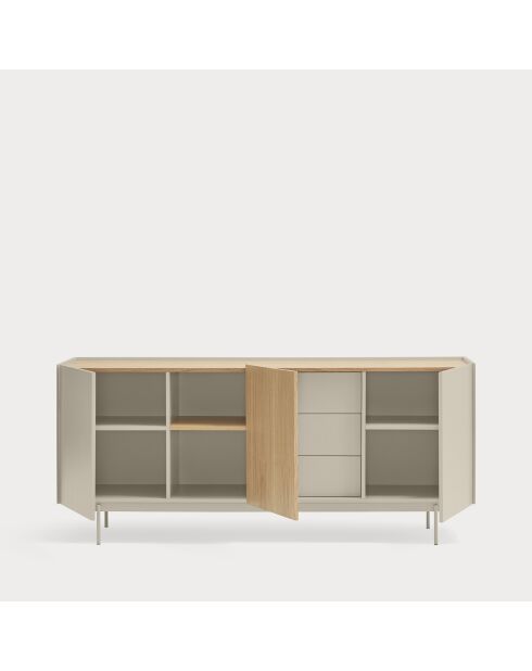 Buffet Otto 3 portes et 3 tiroirs sable et chêne - 180x45x78cm