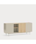 Buffet Otto 3 portes et 3 tiroirs sable et chêne - 180x45x78cm