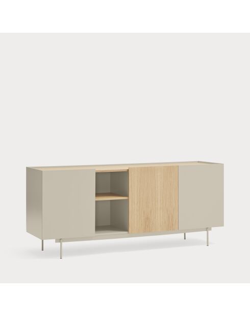 Buffet Otto 3 portes et 3 tiroirs sable et chêne - 180x45x78cm