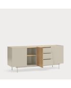 Buffet Otto 3 portes et 3 tiroirs sable et chêne - 180x45x78cm