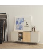 Buffet Otto 3 portes et 3 tiroirs sable et chêne - 180x45x78cm