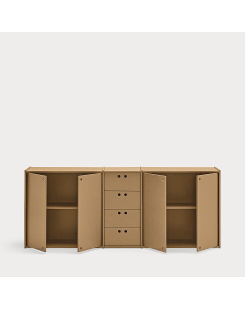 Buffet Wally en MDF naturel - 197x40x80cm