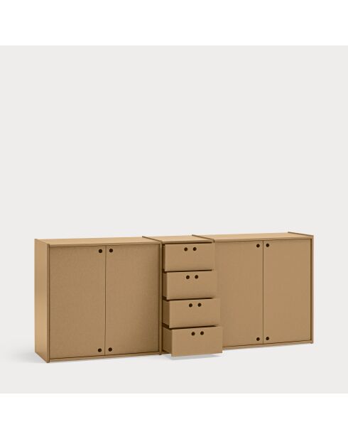 Buffet Wally en MDF naturel - 197x40x80cm