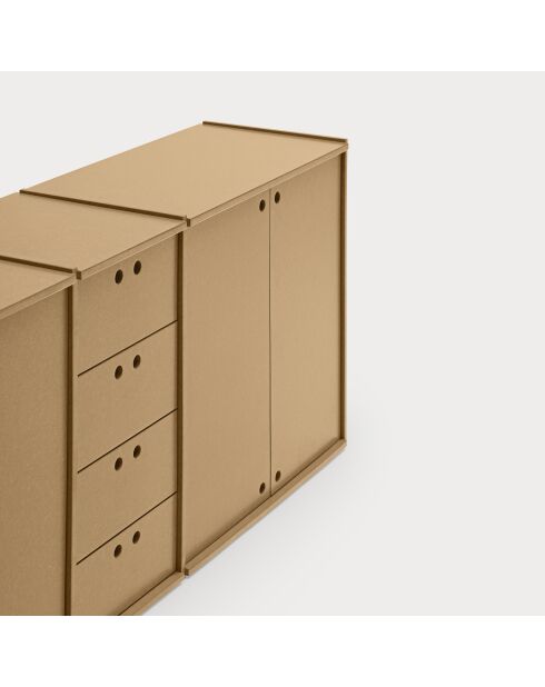 Buffet Wally en MDF naturel - 197x40x80cm