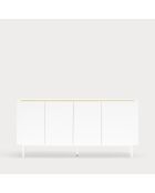 Buffet Arista 4 portes et 3 tiroirs intérieurs blanc - 165x40x78cm