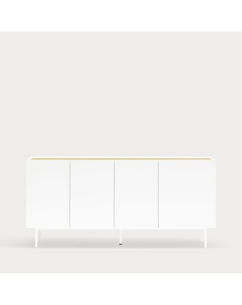 Buffet Arista 4 portes et 3 tiroirs intérieurs blanc - 165x40x78cm