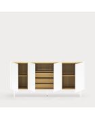 Buffet Arista 4 portes et 3 tiroirs intérieurs blanc - 165x40x78cm
