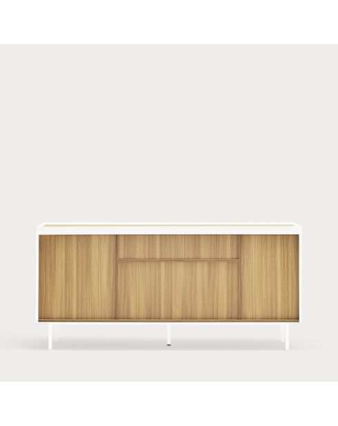 Buffet Arista 4 portes et 3 tiroirs intérieurs blanc - 165x40x78cm