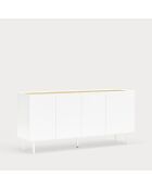 Buffet Arista 4 portes et 3 tiroirs intérieurs blanc - 165x40x78cm