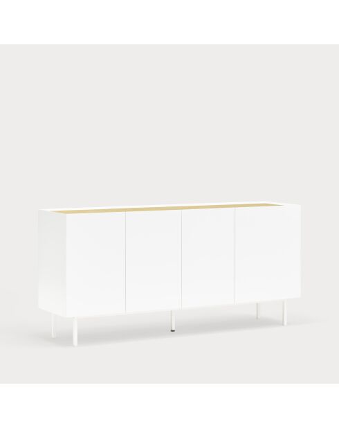 Buffet Arista 4 portes et 3 tiroirs intérieurs blanc - 165x40x78cm