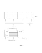 Buffet Arista 4 portes et 3 tiroirs intérieurs blanc - 165x40x78cm