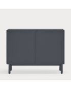 Commode Corvo 7 tiroirs et 1 niche gris anthracite - 120x40x90cm