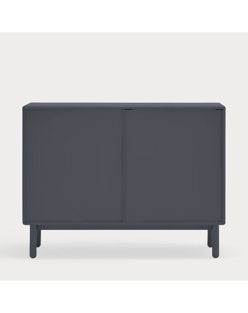 Commode Corvo 7 tiroirs et 1 niche gris anthracite - 120x40x90cm