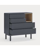 Cassettiera Corvo con 4 cassetti e 1 nicchia in grigio antracite - 90x40x90cm