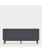 Credenza Corvo 1 anta, 6 cassetti e 1 nicchia grigio antracite - 180x40x76cm