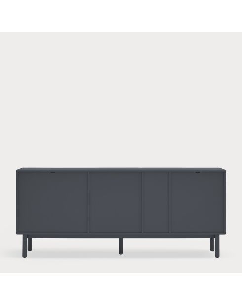 Credenza Corvo 1 anta, 6 cassetti e 1 nicchia grigio antracite - 180x40x76cm