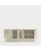 Buffet Totem 4 portes et 3 tiroirs sable - 200x52x77,5cm