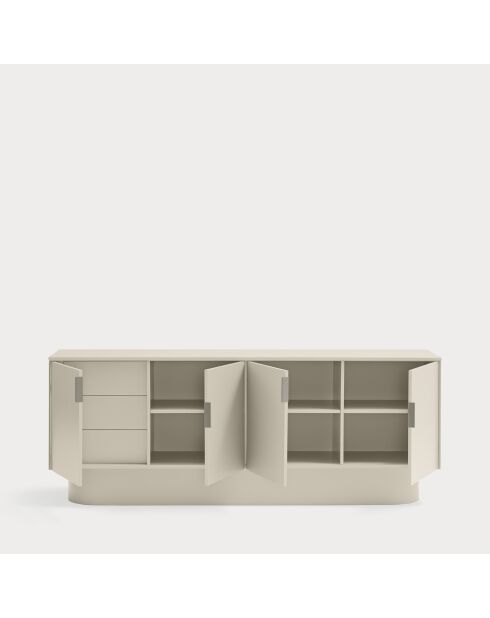 Buffet Totem 4 portes et 3 tiroirs sable - 200x52x77,5cm