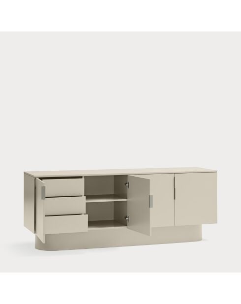 Buffet Totem 4 portes et 3 tiroirs sable - 200x52x77,5cm