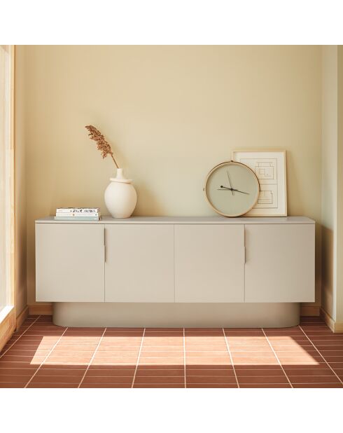 Buffet Totem 4 portes et 3 tiroirs sable - 200x52x77,5cm