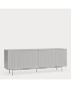 Credenza Sierra 4 ante e 3 cassetti interni grigio chiaro - 211x47x80cm