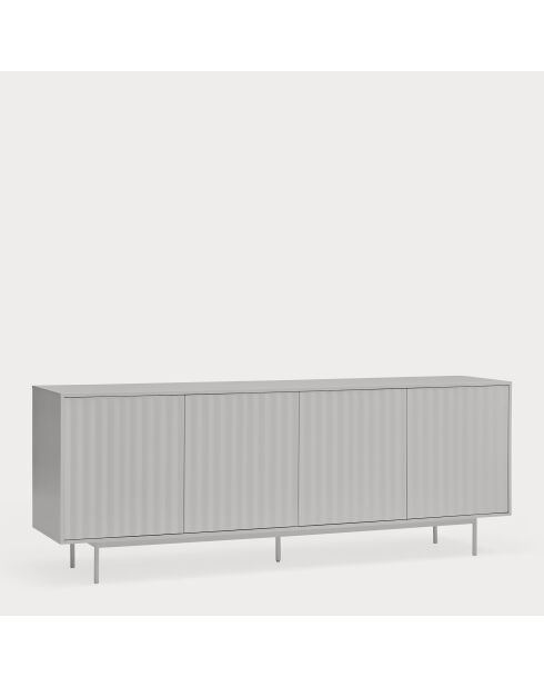 Aparador Sierra 4 puertas y 3 cajones interiores gris claro — 211x47x80cm