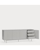 Credenza Sierra 4 ante e 3 cassetti interni grigio chiaro - 211x47x80cm