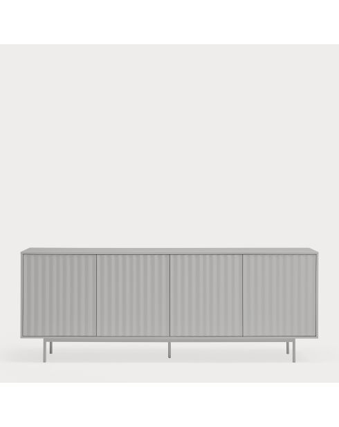 Aparador Sierra 4 puertas y 3 cajones interiores gris claro — 211x47x80cm