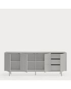 Credenza Sierra 4 ante e 3 cassetti interni grigio chiaro - 211x47x80cm