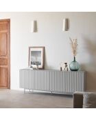 Credenza Sierra 4 ante e 3 cassetti interni grigio chiaro - 211x47x80cm