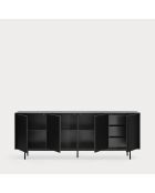 Buffet Sierra 4 portes et 3 tiroirs intérieurs noir - 211x47x80cm