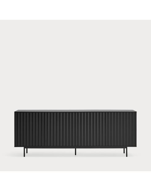 Buffet Sierra 4 portes et 3 tiroirs intérieurs noir - 211x47x80cm