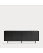 Buffet Sierra 4 portes et 3 tiroirs intérieurs noir - 211x47x80cm