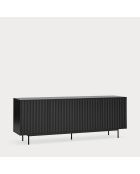Buffet Sierra 4 portes et 3 tiroirs intérieurs noir - 211x47x80cm