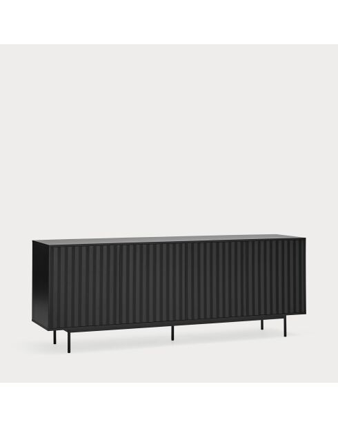 Buffet Sierra 4 portes et 3 tiroirs intérieurs noir - 211x47x80cm