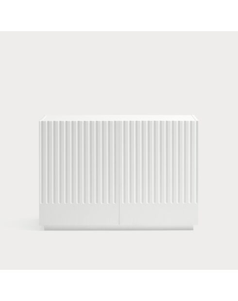 Commode Doric 2 portes et 2 tiroirs blanc/crème - 100,2x48x70cm