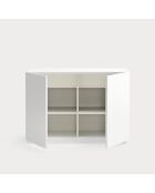 Commode Doric 2 portes et 2 tiroirs blanc/crème - 100,2x48x70cm