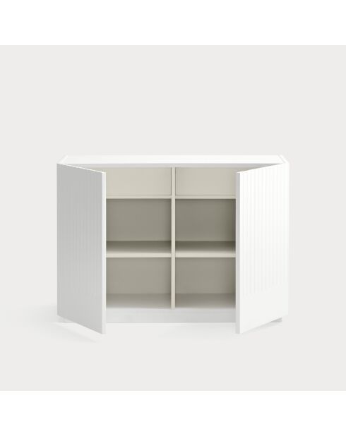 Commode Doric 2 portes et 2 tiroirs blanc/crème - 100,2x48x70cm